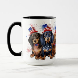 ADORABLE PATRIOTISCHE DACKEL HUNDE TASSE
