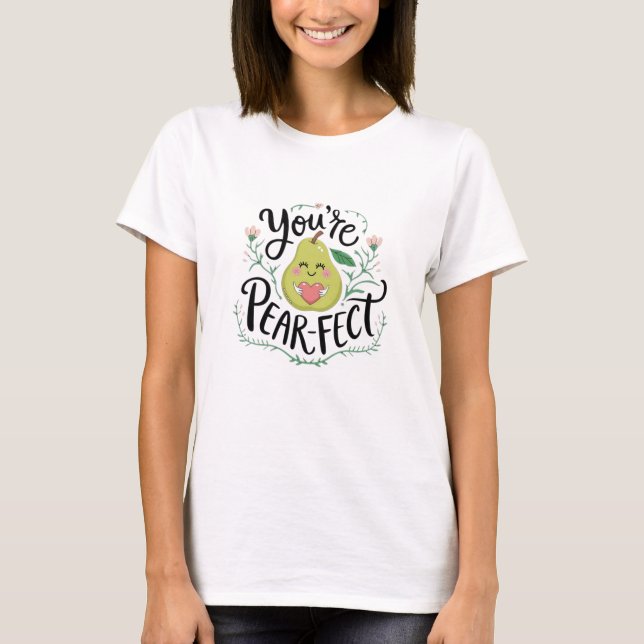 Adorable Pear Graphics für Kawaii Fans T-Shirt (Vorderseite)