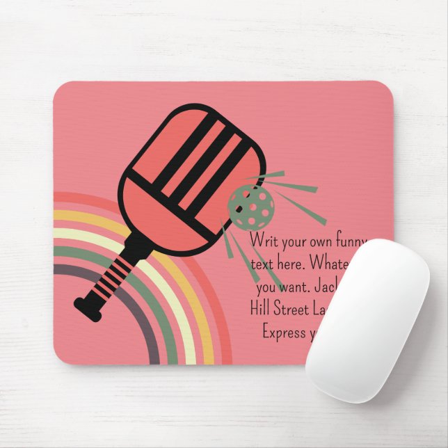 Adorable Pickleball Klassik Retro gestreift Pink Mousepad (Mit Mouse)