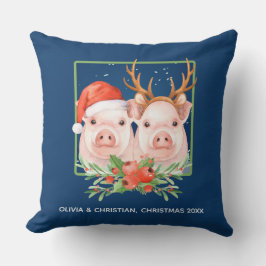 Adorable Pig Couple Weihnachten Kissen