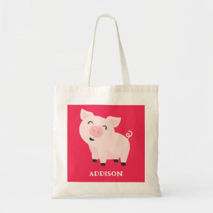 Adorable Pig Farm Tier Floral Personalisiert Tragetasche