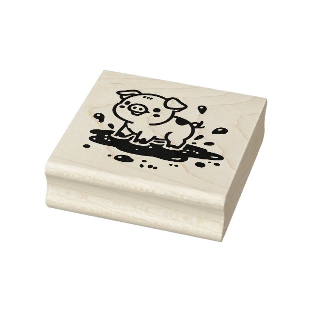Adorable Pig in Mul Gummistempel (Stempel)
