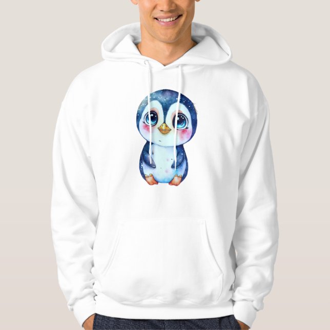 Adorable Pinguin im Schnee Hoodie (Vorderseite)