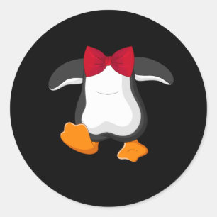 Adorable Pinguin Kostüm Tuxedo Krawatte Halloween Runder Aufkleber