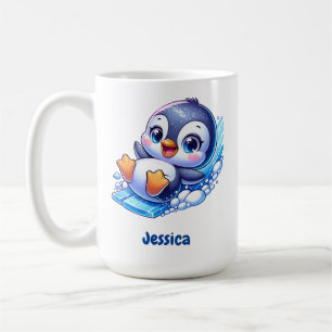 Adorable Pinguin Sliding on Ice Kaffeetasse