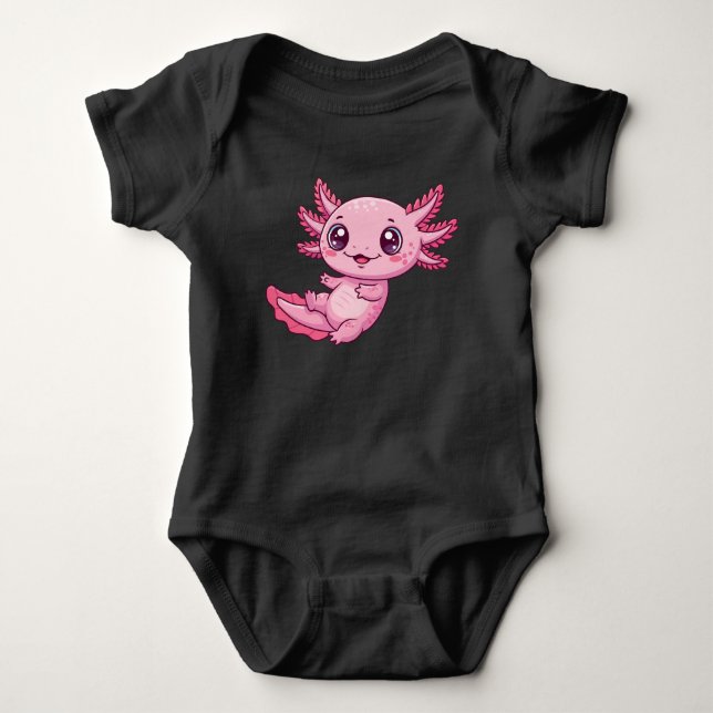 Adorable Pink Axolotl Baby Bodysuit Strampler (Vorderseite)