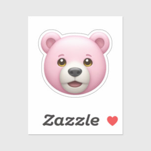 Adorable Pink Bear Emoji Aufkleber