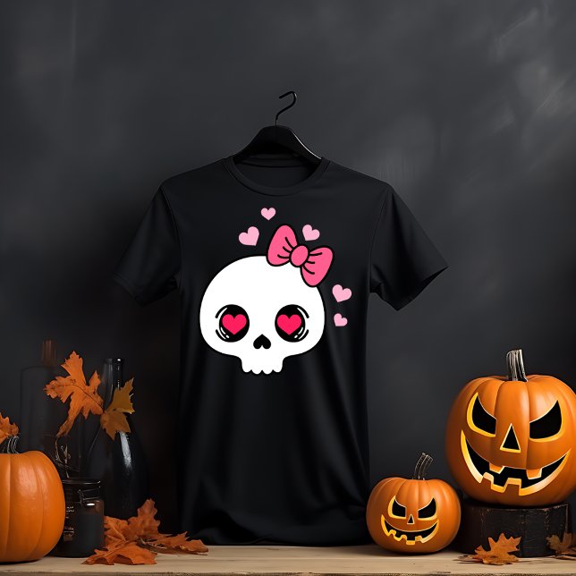 Adorable Pink Bow Skull T-Shirt (Von Creator hochgeladen)