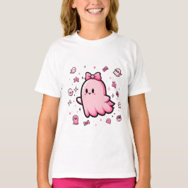 Adorable Pink Coquette Ghost T - Shirt