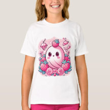 Adorable Pink Coquette Ghost T - Shirt