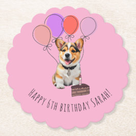 Adorable Pink Corgi Geburtstag individuell anpassb Untersetzer