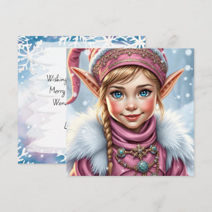 Adorable Pink Elf Frohe Weihnachten Personalisie
