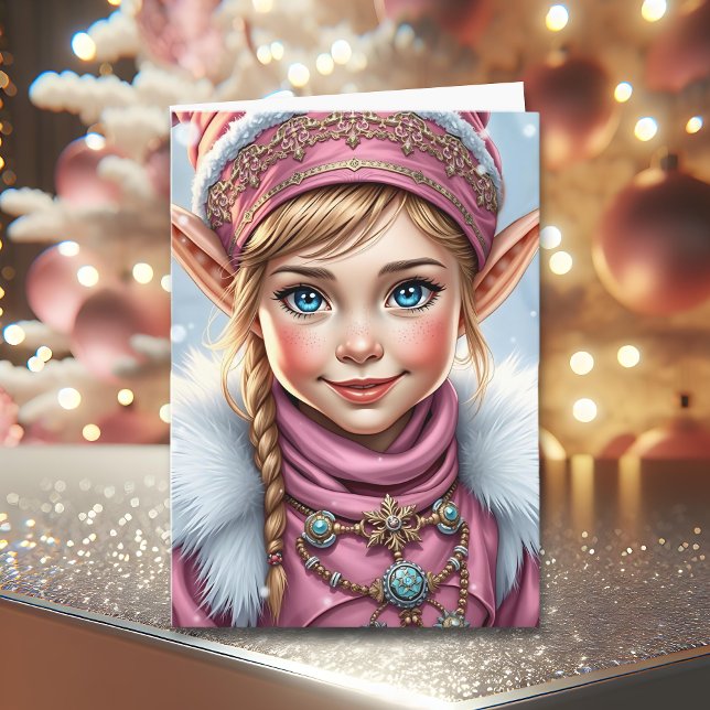 Adorable Pink Elf | Frohe Weihnachten Personalisie (Von Creator hochgeladen)