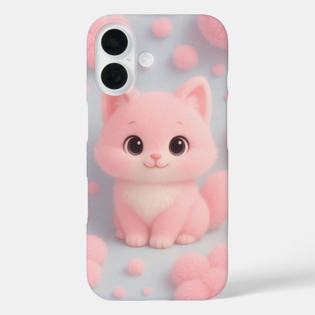 Adorable Pink Kitten mit flauschigen Pom-Poms Case-Mate iPhone Hülle (Rückseite)