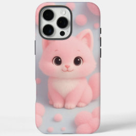 Adorable Pink Kitten mit flauschigen Pom-Poms iPhone 16 Pro Max Hülle