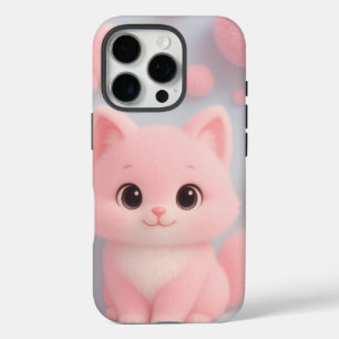 Adorable Pink Kitten mit flauschigen Pom-Poms iPhone 16 Pro Hülle