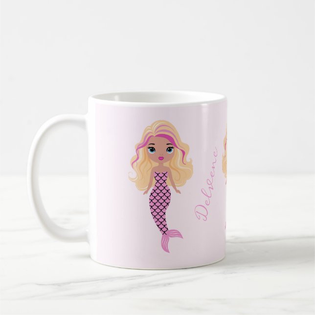 Adorable Pink Mermaid Kaffeetasse (Links)