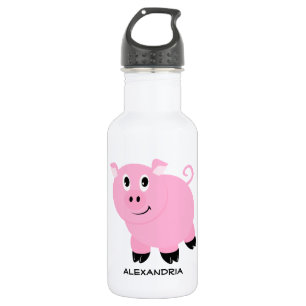 Adorable Pink Pig Personalisierter Cartoon Piggie Trinkflasche