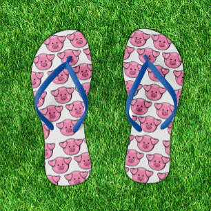 Adorable Pink Piggy Parade Niedlich Flip Flops