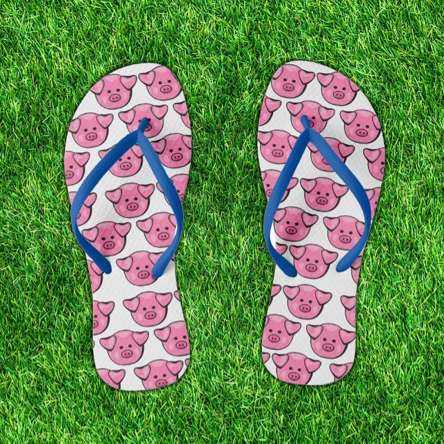 Adorable Pink Piggy Parade Niedlich Flip Flops (Von Creator hochgeladen)