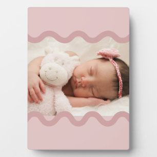 Adorable Pink Squiggly 12x18 Foto Plaque Fotoplatte
