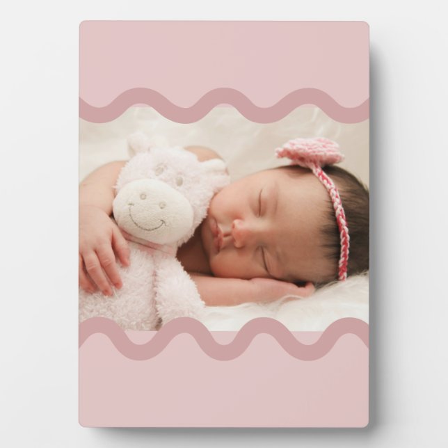Adorable Pink Squiggly 12x18 Foto Plaque Fotoplatte (Vorderseite)