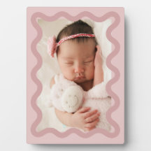 Adorable Pink Squiggly Foto Plaque