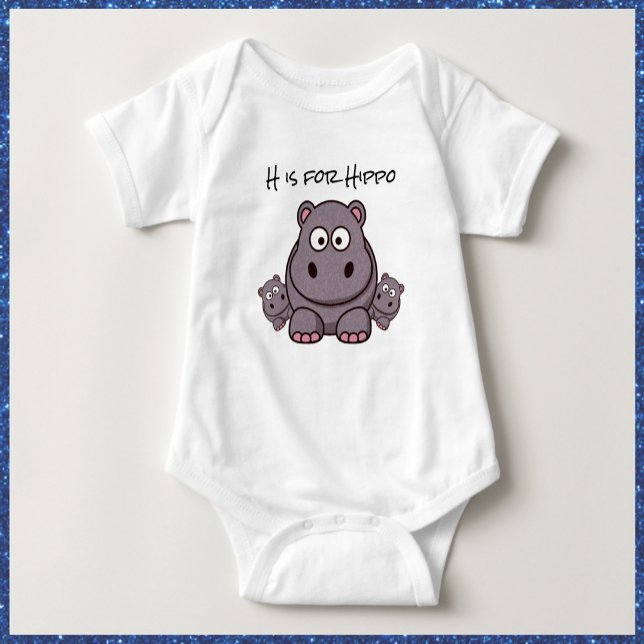 Adorable Pink und Gray Baby Hippo Baby Strampler (Von Creator hochgeladen)