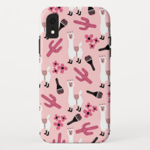 Adorable Pink White Llama Maraca Cactus Floral Case-Mate iPhone Hülle