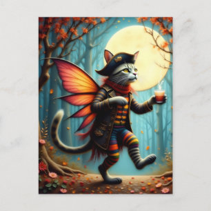 Adorable Pirate Kitty Fairy Postkarte