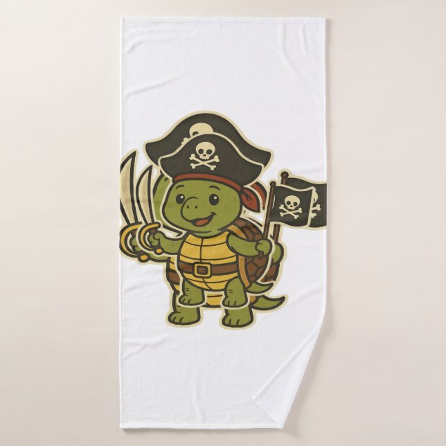 Adorable Pirate Turtle Classic T-Shirt Badehandtuch (Badehandtuch)