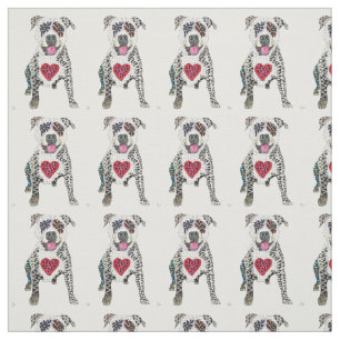 Adorable Pit Bull Fabric Stoff