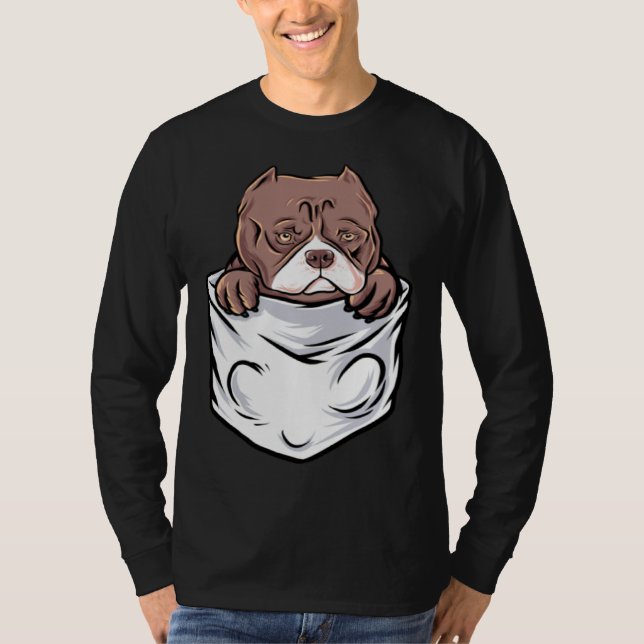 Adorable Pit Bull Terrier Puppy  Cute Pocket T-Shirt (Vorderseite)