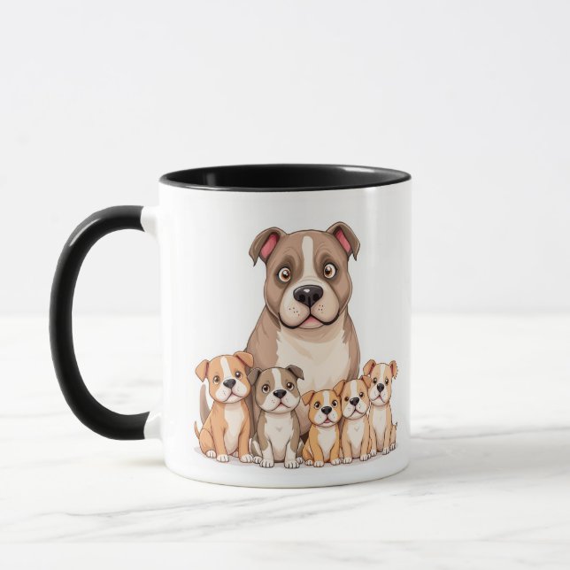 Adorable Pitbull Family Tasse - Perfektes Geschenk (Links)