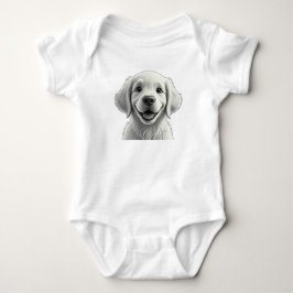 Adorable Pixar-Style Golden Retriever Puppy Kids  Baby Strampler