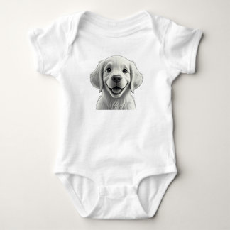 Adorable Pixar-Style Golden Retriever Puppy Kids Baby Strampler