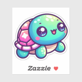 Adorable Playful farbenfrohe Muschel Turtle Aufkleber