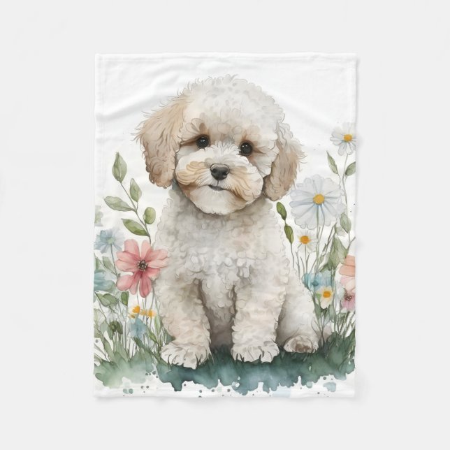Adorable Poodle Puppy Dog Fleecedecke (Vorderseite)