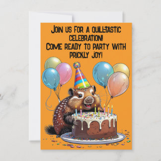 Adorable Porcupine Geburtstagsparty Spaß Einladung