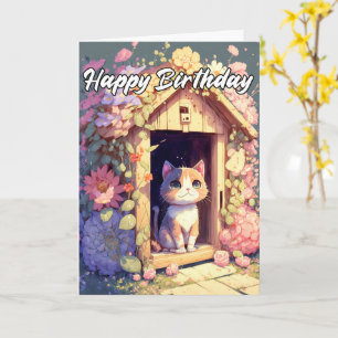 Adorable Posing Baby Kitten Illustration Karte