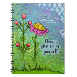 Adorable positive dachte Doodle Blume Notebook Notizblock