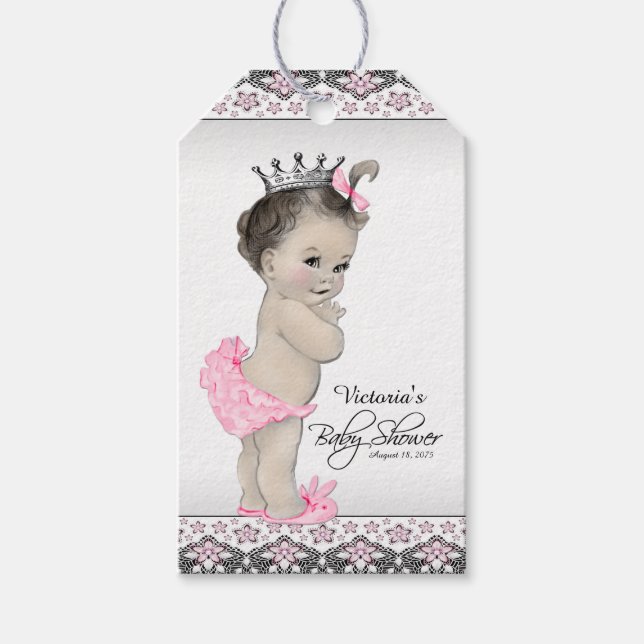 Adorable Princess Baby Dusche Geschenkanhänger (Vorderseite)