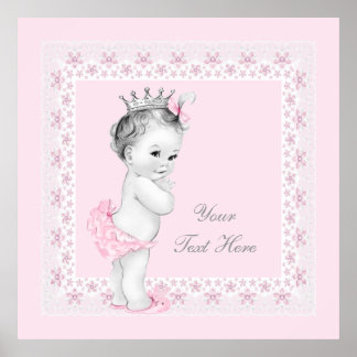 Adorable Princess Pink Baby Girl Poster