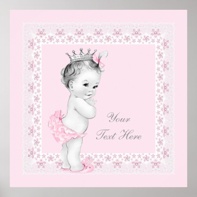 Adorable Princess Pink Baby Girl Poster (Vorne)