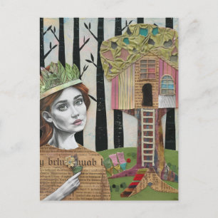 Adorable Prinzessin und ein Baumhaus Postkarte