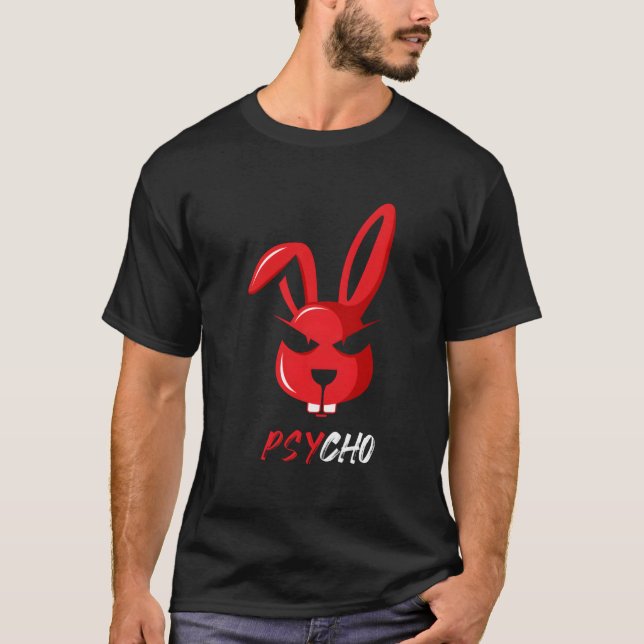 Adorable Psycho Weird Bunny Rabbit T-Shirt (Vorderseite)