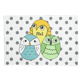 Adorable Punkte Uhu weiße Kinder Kissenbezug