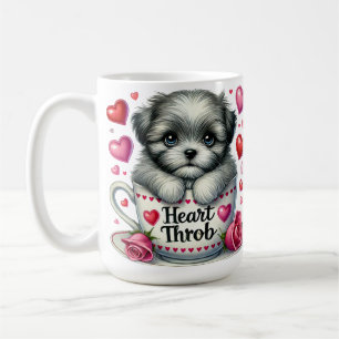 ADORABLE PUPPENHUND IN VALENTINE TEACUP KAFFEETASSE