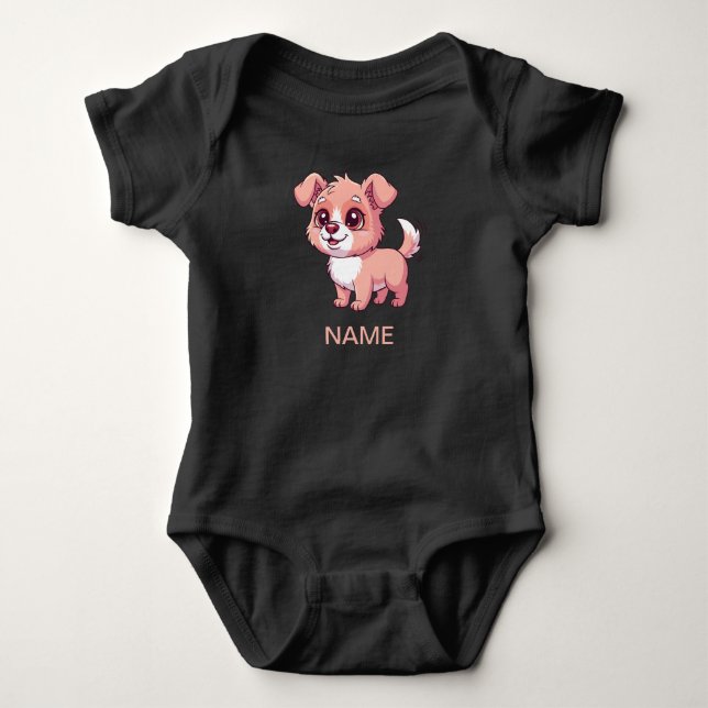 Adorable Puppy Baby Bodysuit Strampler (Vorderseite)