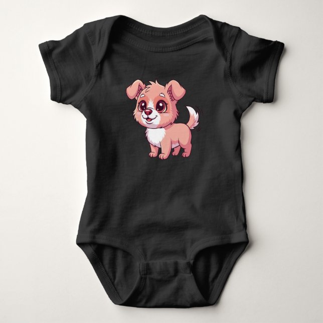 Adorable Puppy Baby Bodysuit Strampler (Vorderseite)